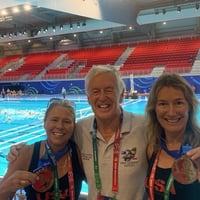 Sandra, Ian & Emma at the 2025 World Aquatics Masters Championships