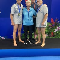 Ian, Liz, Ben & Terry at the 2025 World Aquatics Masters Championships
